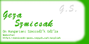 geza szmicsak business card